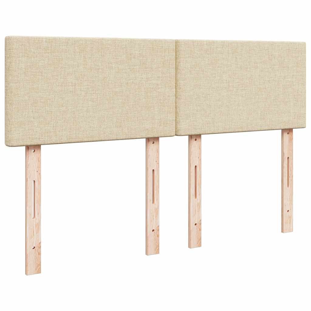 Boxspringbett mit Matratze Creme 140x190 cm Stoff