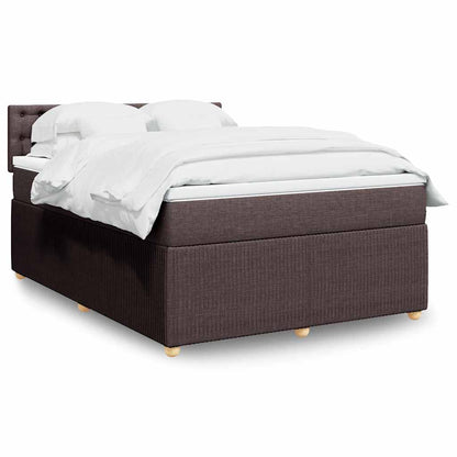 Boxspringbett mit Matratze Dunkelbraun 140x190 cm Stoff