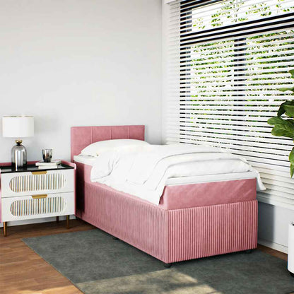 Boxspringbett mit Matratze Rosa 90x200 cm Samt