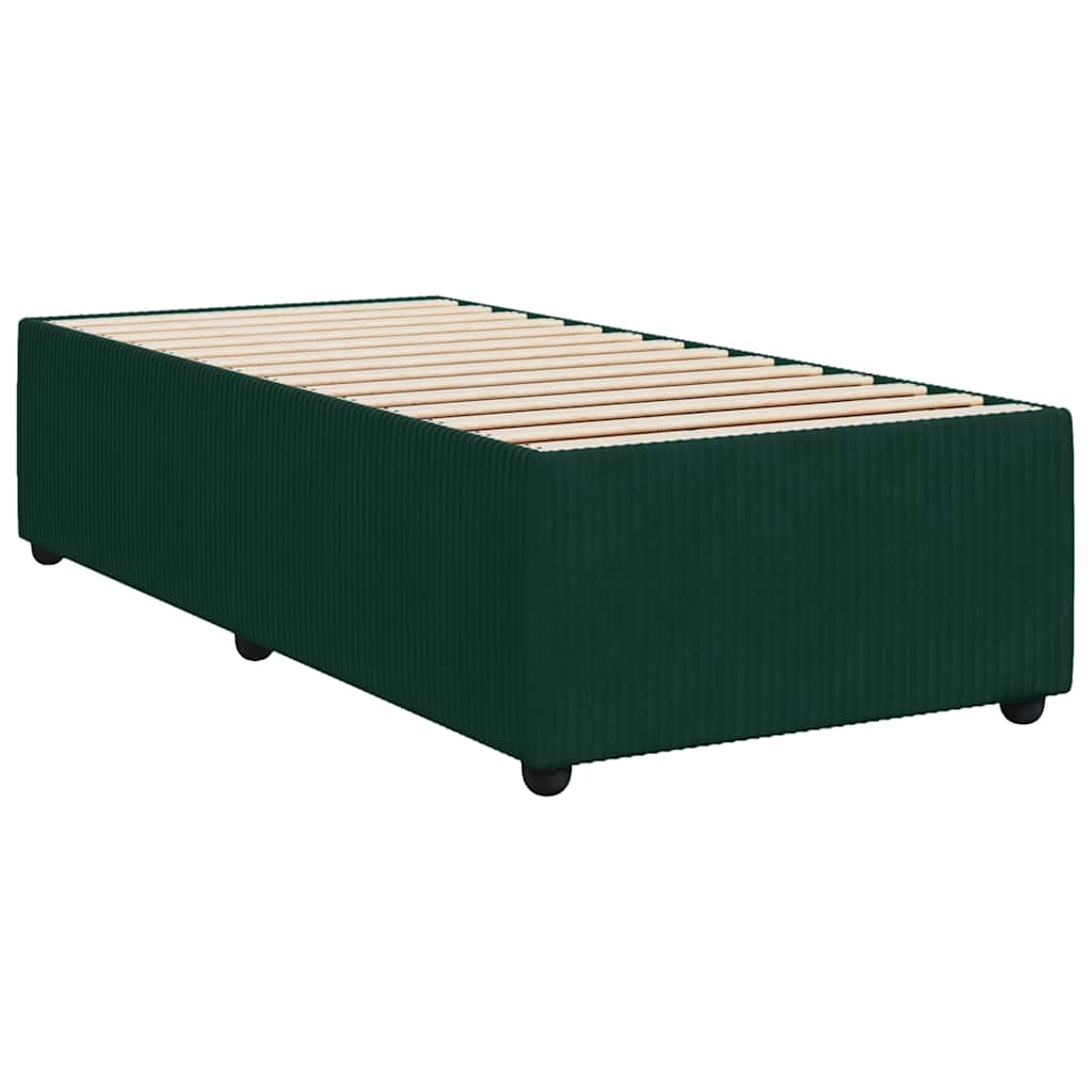 Boxspringbett mit Matratze Dunkelgrün 100x200 cm Samt