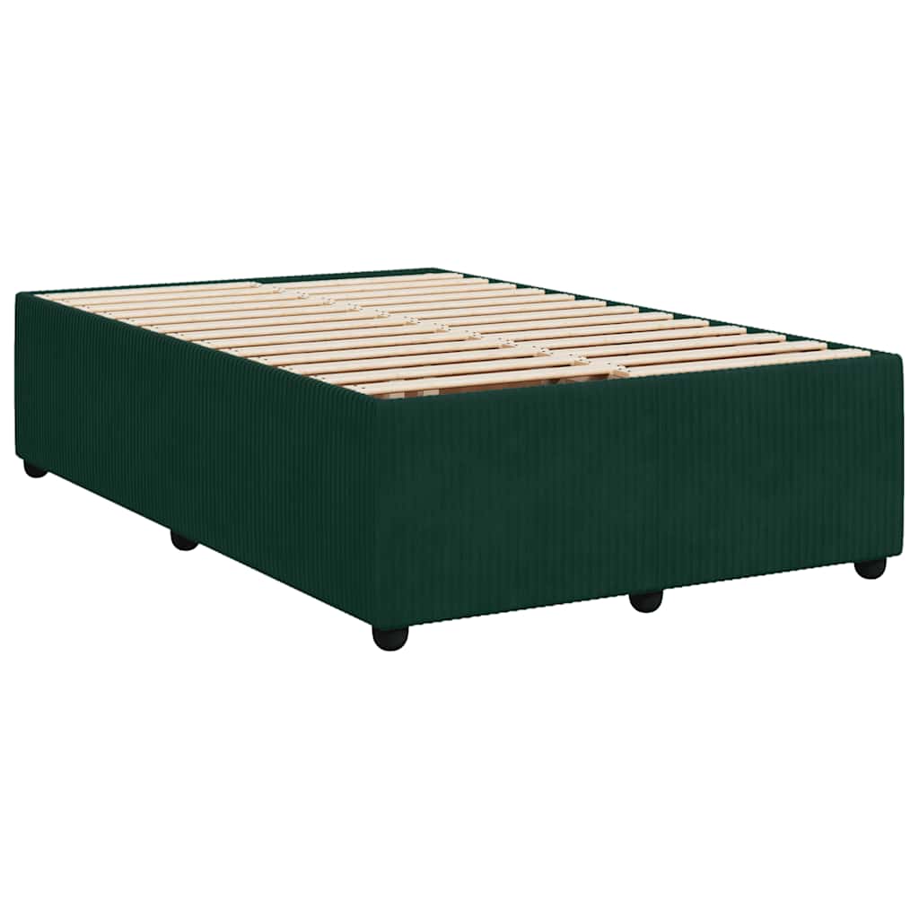 Boxspringbett mit Matratze Dunkelgrün 120x190 cm Samt
