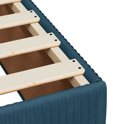 Boxspringbett mit Matratze Blau 120x190 cm Samt