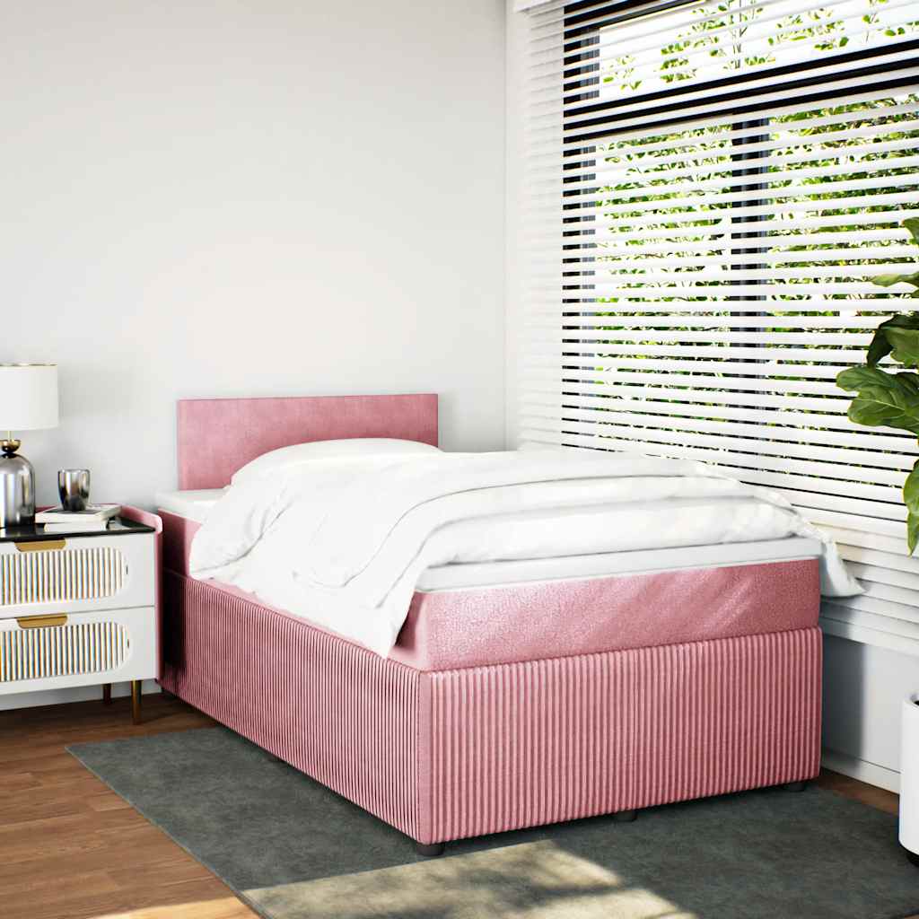 Boxspringbett mit Matratze Rosa 120x200 cm Samt