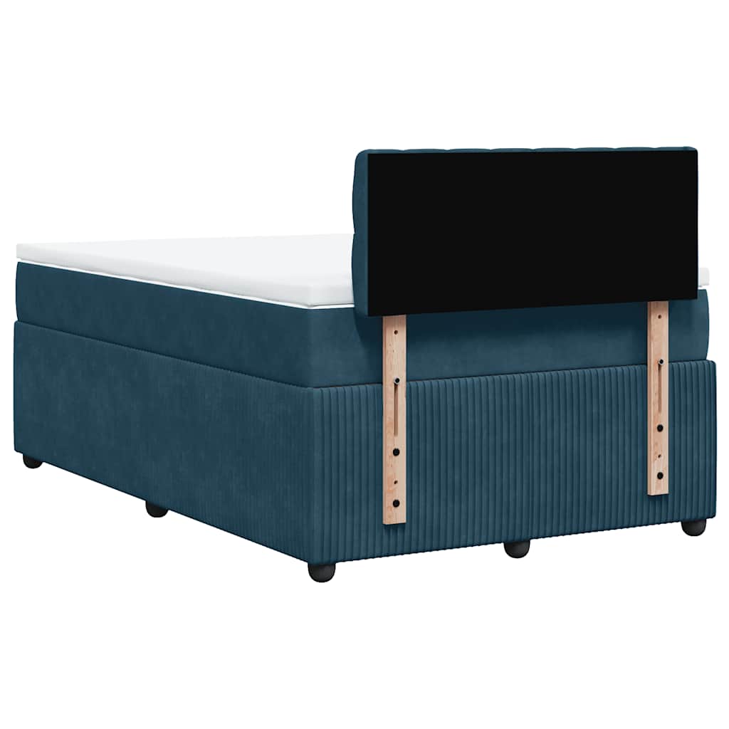 Boxspringbett mit Matratze Blau 120x200 cm Samt
