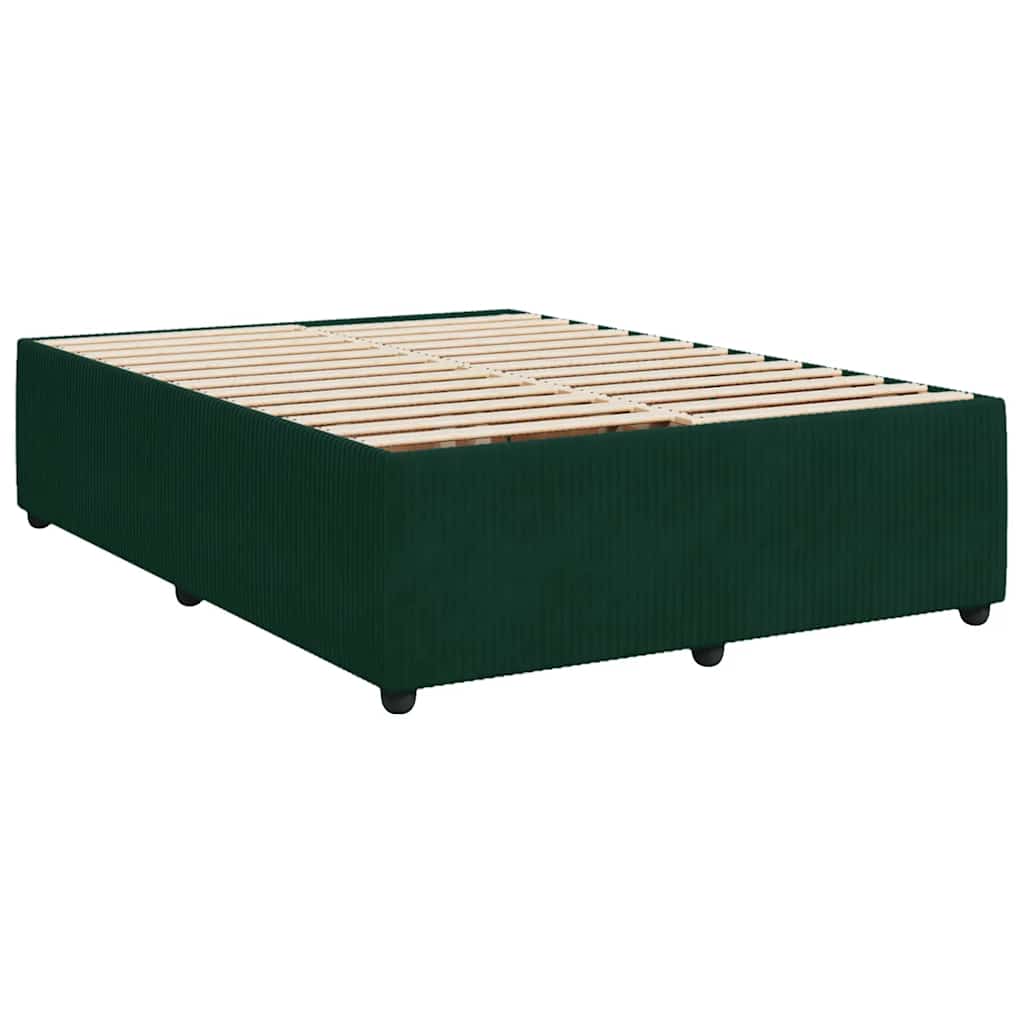 Boxspringbett mit Matratze Dunkelgrün 140x190 cm Samt