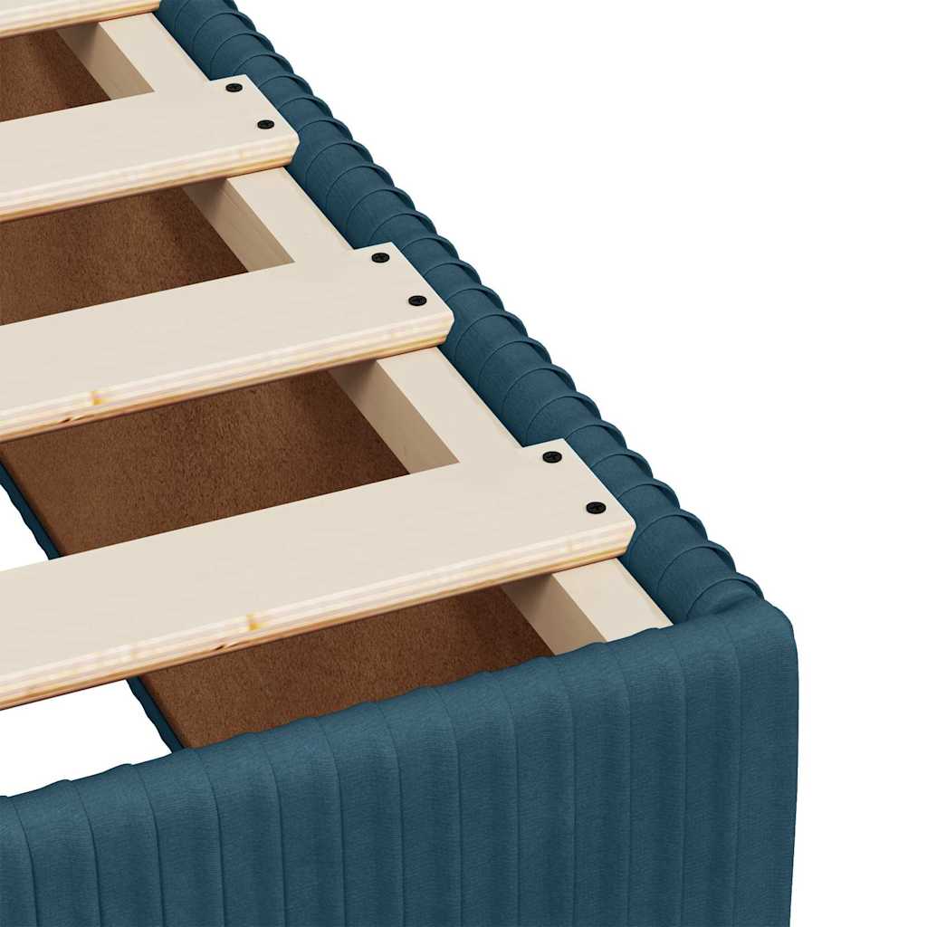 Boxspringbett mit Matratze Blau 140x200 cm Samt