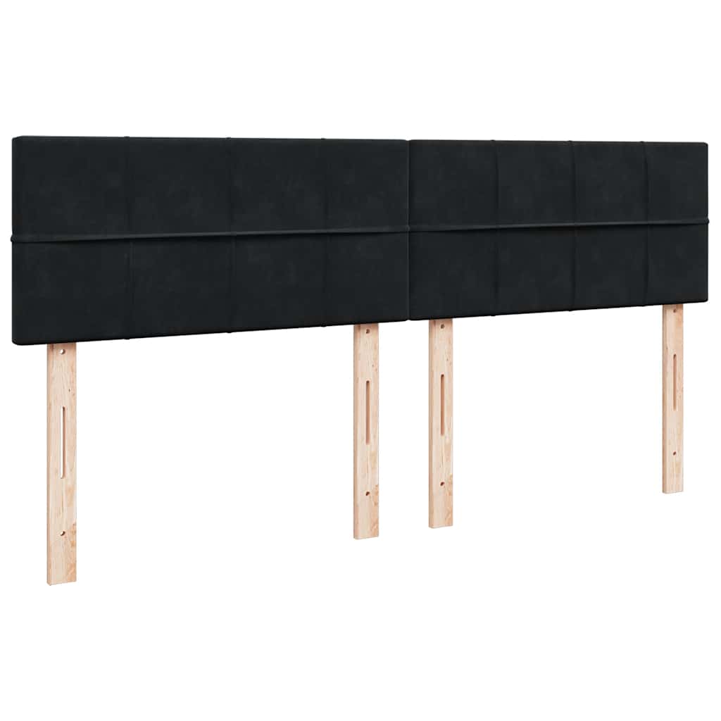 Boxspringbett mit Matratze Schwarz 180x200 cm Samt