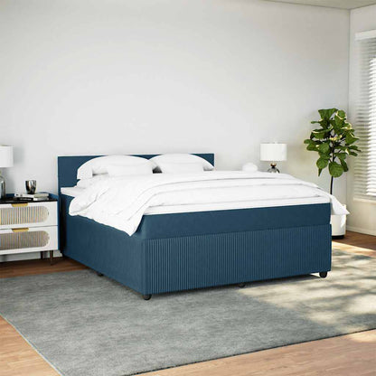 Boxspringbett mit Matratze Blau 180x200 cm Samt
