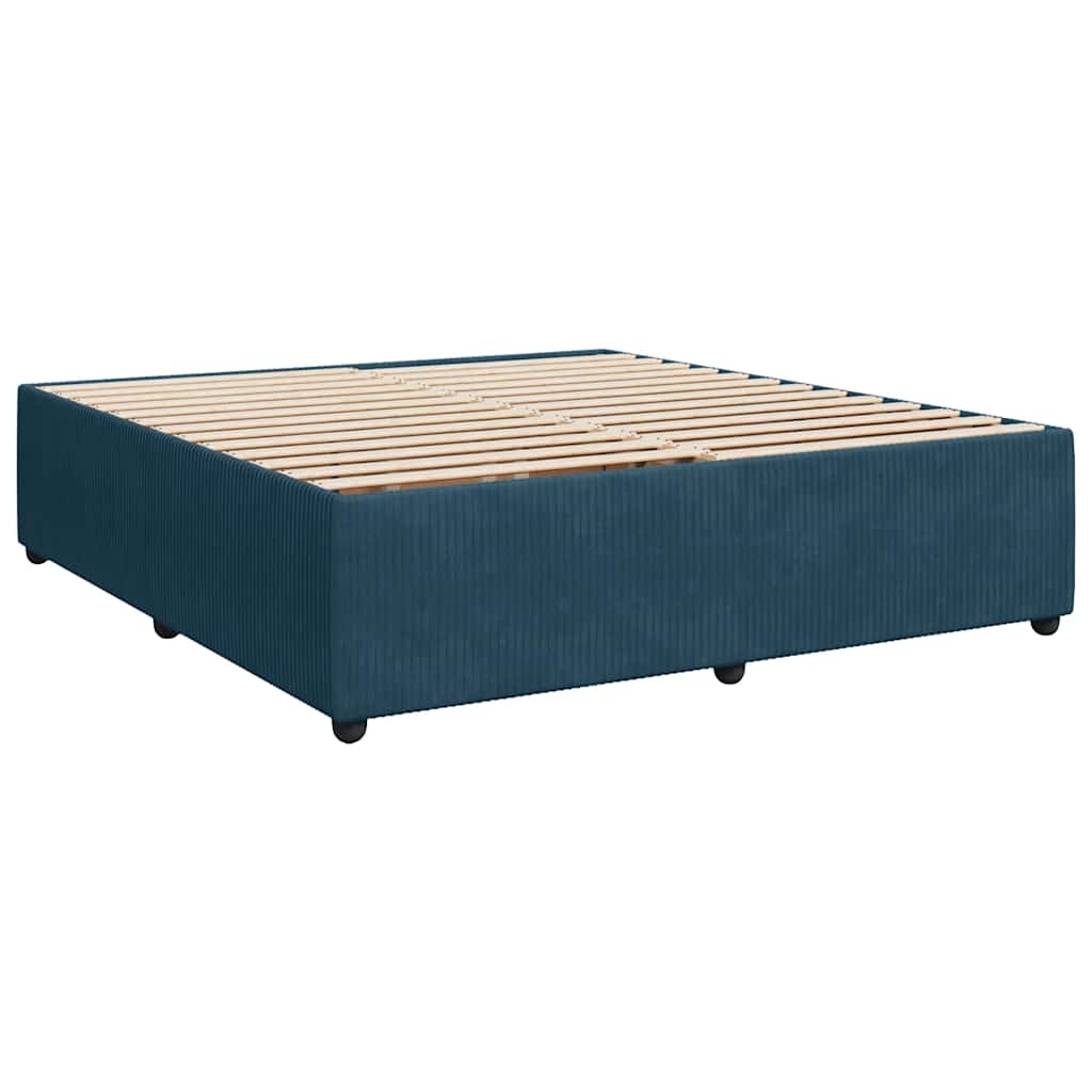 Boxspringbett mit Matratze Blau 200x200 cm Samt