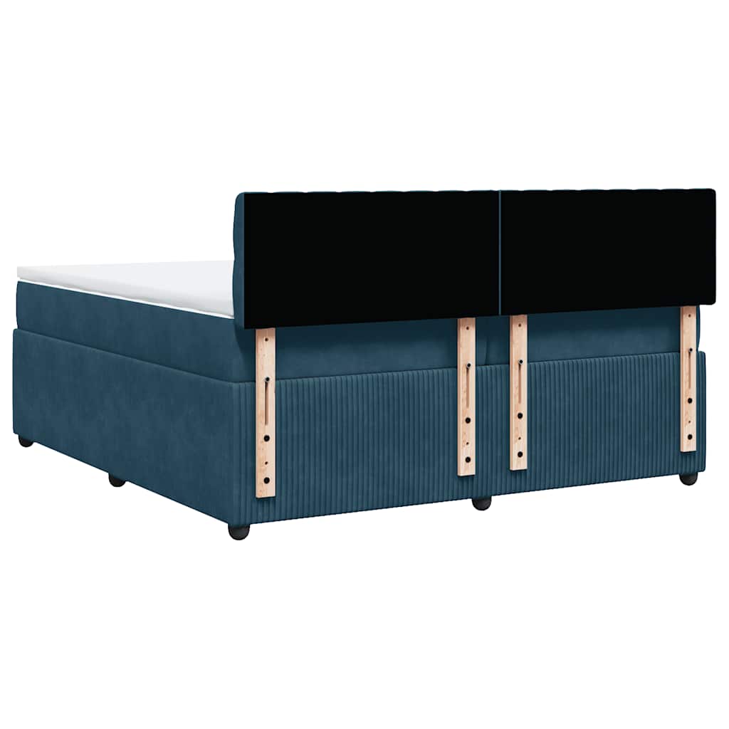 Boxspringbett mit Matratze Blau 200x200 cm Samt