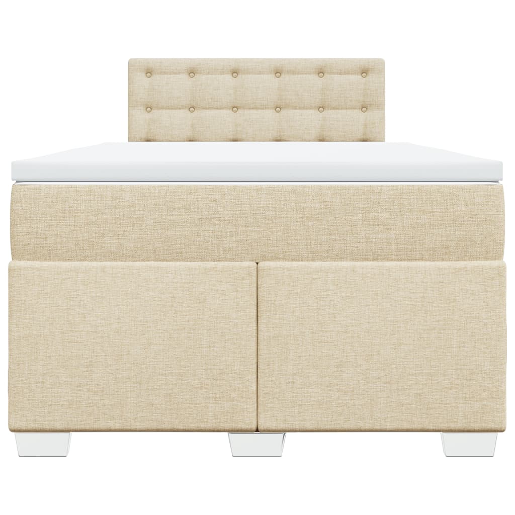Boxspringbett mit Matratze Creme 120x200 cm Stoff