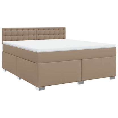 Boxspringbett Matratze Cappuccino-Braun 180x200 cm Kunstleder