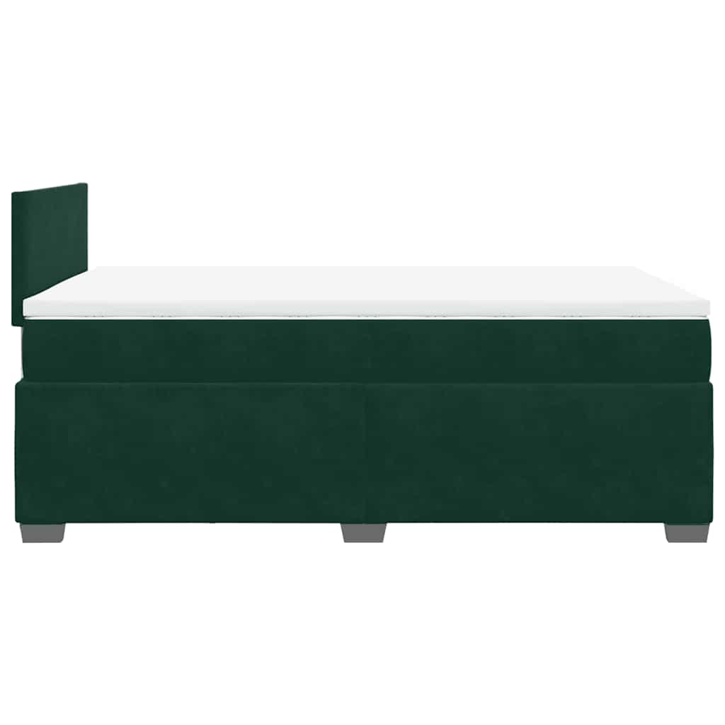 Boxspringbett mit Matratze Dunkelgrün 120x190 cm Samt
