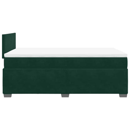 Boxspringbett mit Matratze Dunkelgrün 120x190 cm Samt