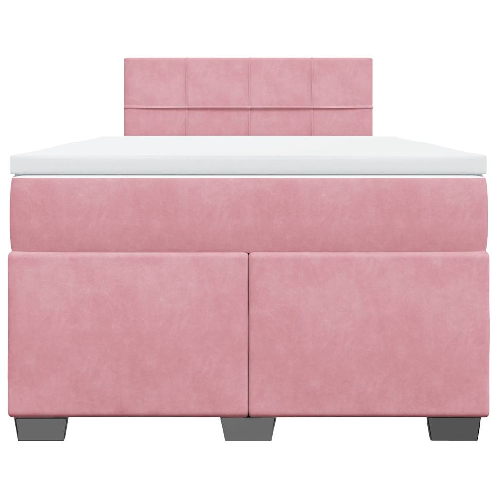 Boxspringbett mit Matratze Rosa 120x190 cm Samt
