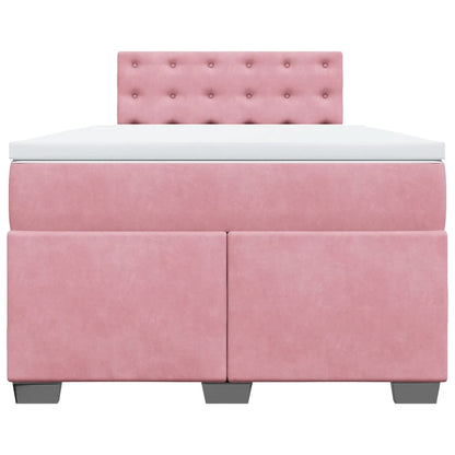 Boxspringbett mit Matratze Rosa 120x190 cm Samt