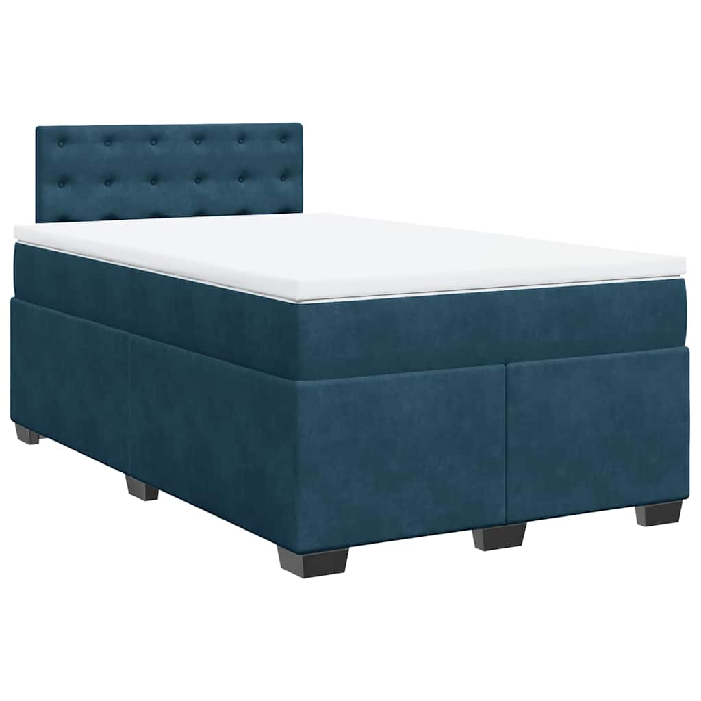 Boxspringbett mit Matratze Blau 120x200 cm Samt