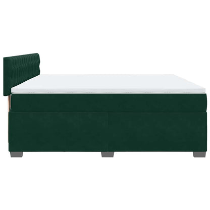 Boxspringbett mit Matratze Dunkelgrün 180x200 cm Samt