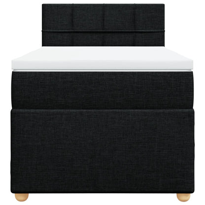 Boxspringbett mit Matratze Schwarz 80x200 cm Stoff