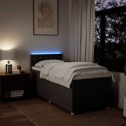 Boxspringbett mit Matratze Dunkelbraun 90x190 cm Stoff