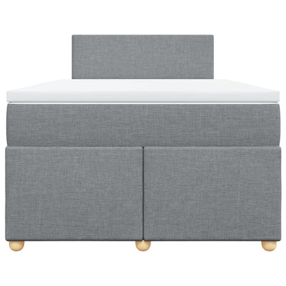 Boxspringbett mit Matratze Hellgrau 120x200 cm Stoff