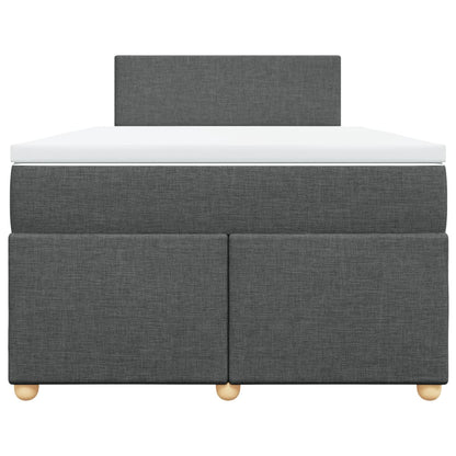 Boxspringbett mit Matratze Dunkelgrau 120x200 cm Stoff