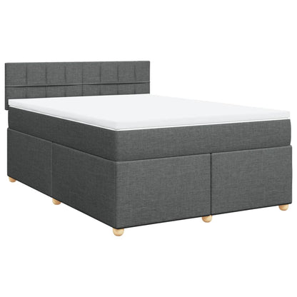 Boxspringbett mit Matratze Dunkelgrau 140x190 cm Stoff