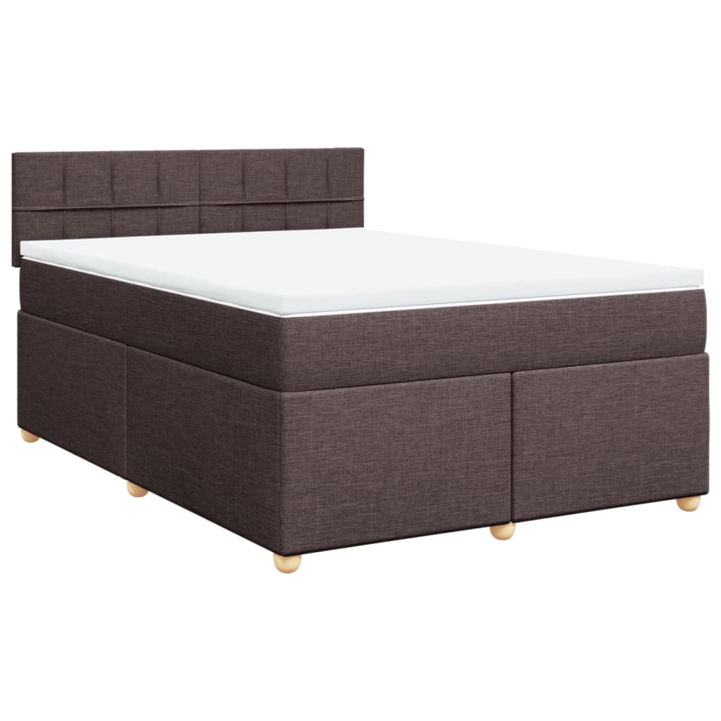 Boxspringbett mit Matratze Dunkelbraun 140x190 cm Stoff
