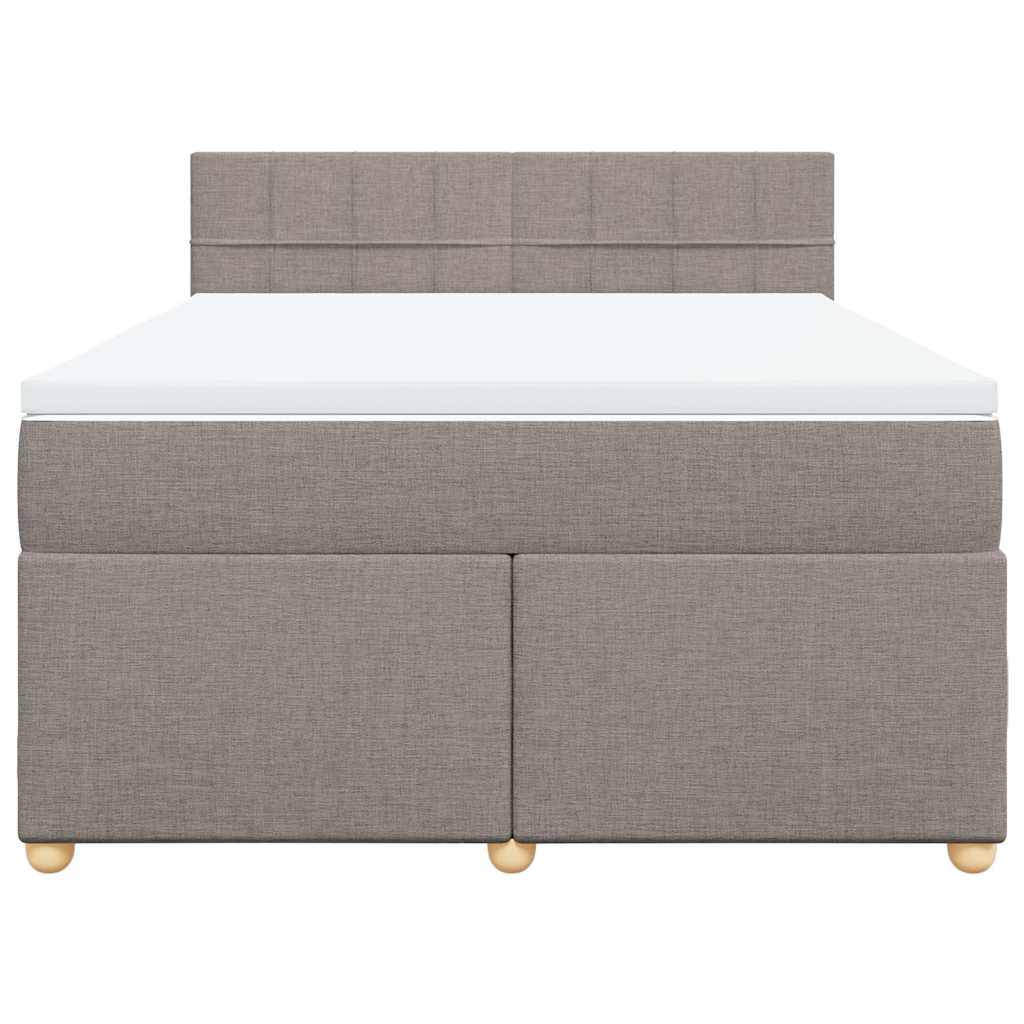 Boxspringbett mit Matratze Taupe 140x190 cm Stoff