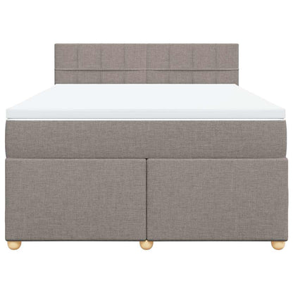Boxspringbett mit Matratze Taupe 140x190 cm Stoff