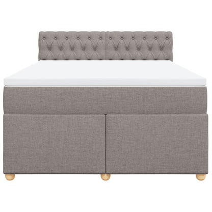Boxspringbett mit Matratze Taupe 140x190 cm Stoff
