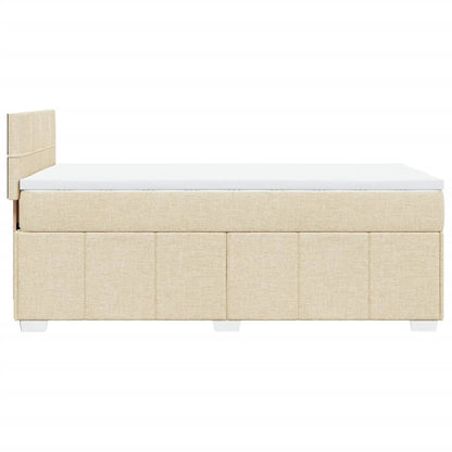 Boxspringbett mit Matratze Creme 80x200 cm Stoff