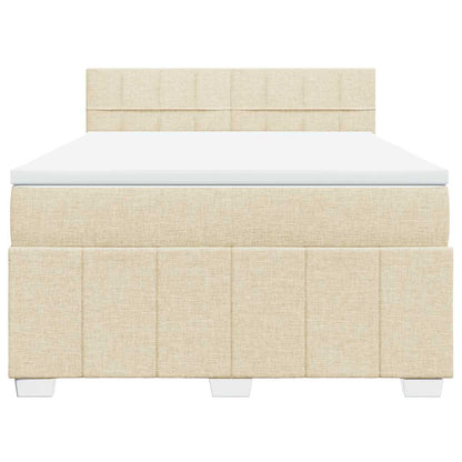 Boxspringbett mit Matratze Creme 140x190 cm Stoff