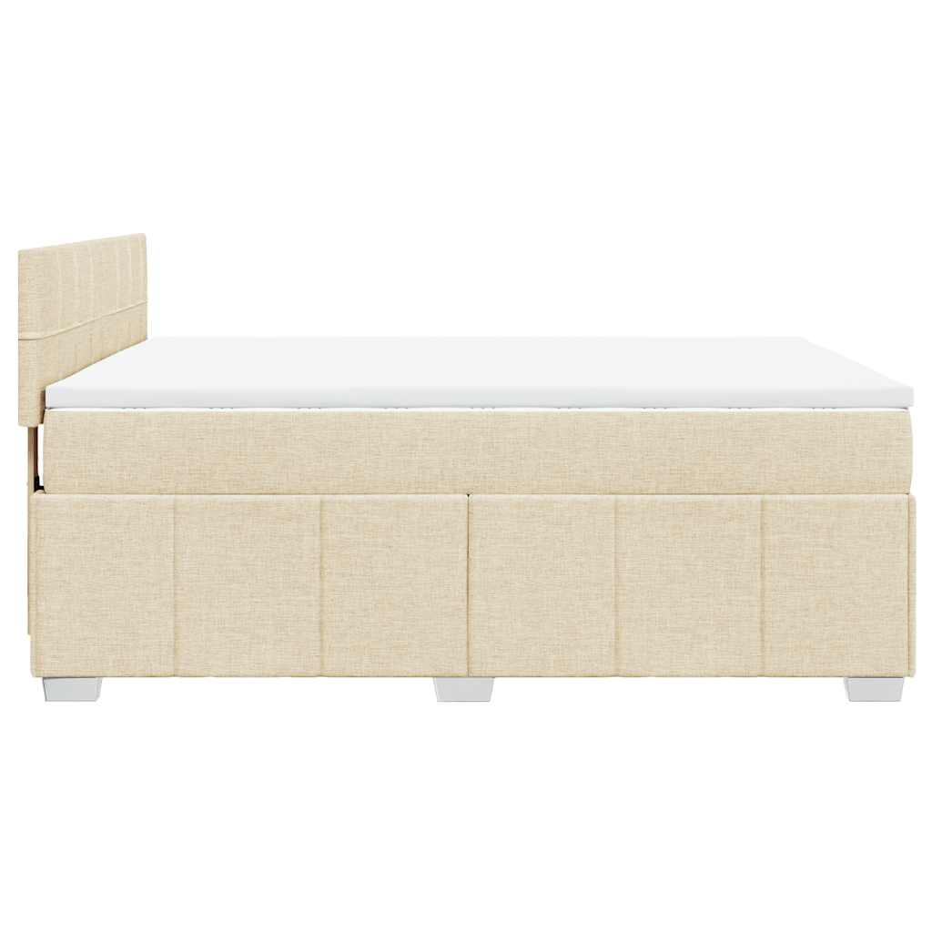 Boxspringbett mit Matratze Creme 140x190 cm Stoff