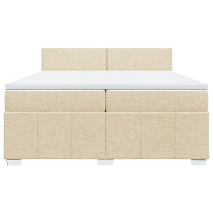 Boxspringbett mit Matratze Creme 200x200 cm Stoff