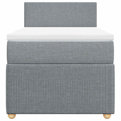 Boxspringbett mit Matratze Hellgrau 80x200 cm Stoff