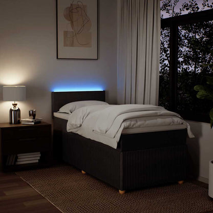 Boxspringbett mit Matratze Dunkelbraun 80x200 cm Stoff