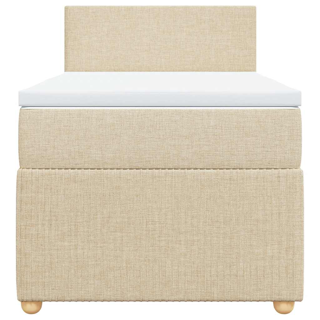 Boxspringbett mit Matratze Creme 80x200 cm Stoff