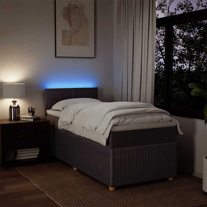 Boxspringbett mit Matratze Dunkelbraun 80x200 cm Stoff