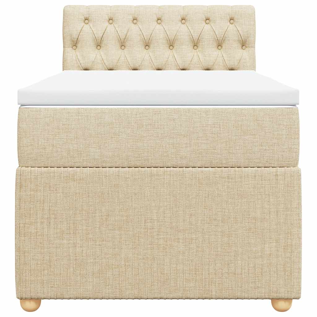 Boxspringbett mit Matratze Creme 90x190 cm Stoff