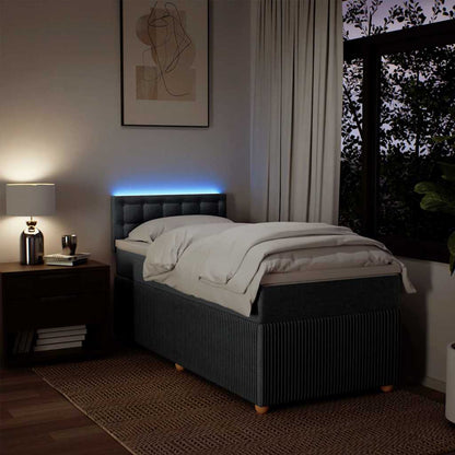 Boxspringbett mit Matratze Dunkelgrau 90x190 cm Stoff