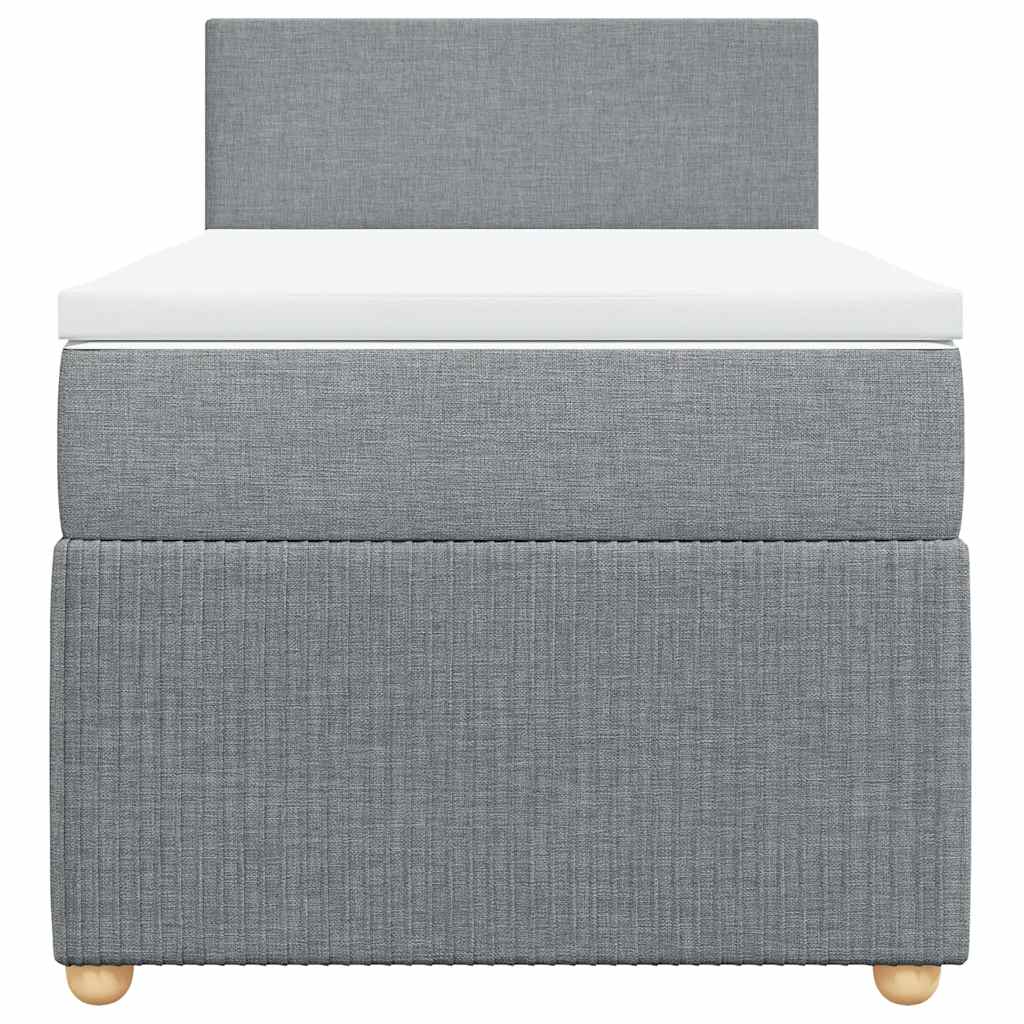Boxspringbett mit Matratze Hellgrau 100x200 cm Stoff