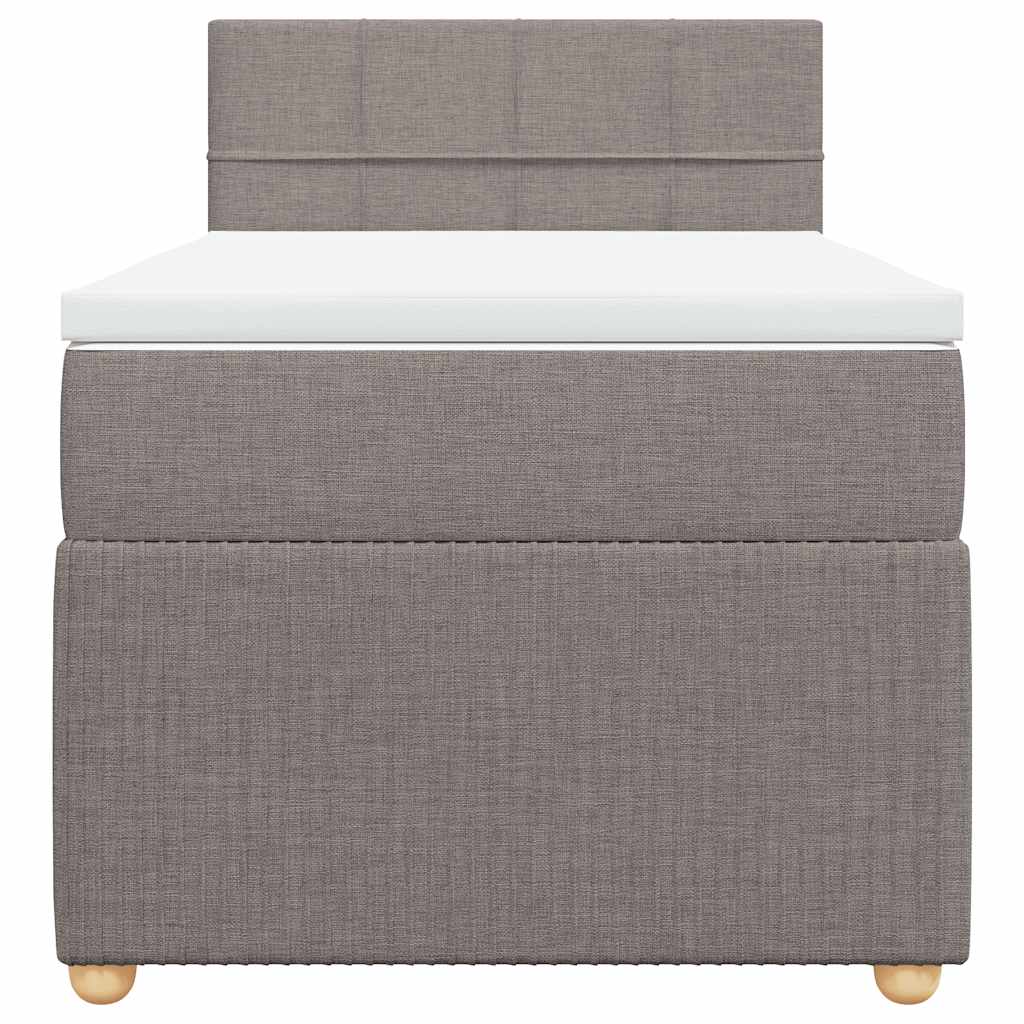 Boxspringbett mit Matratze Taupe 100x200 cm Stoff