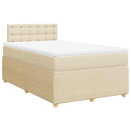 Boxspringbett mit Matratze Creme 120x190 cm Stoff