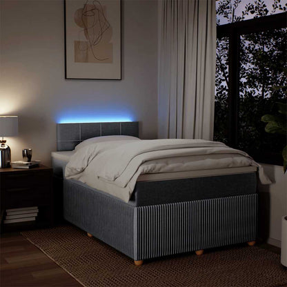 Boxspringbett mit Matratze Hellgrau 120x200 cm Stoff