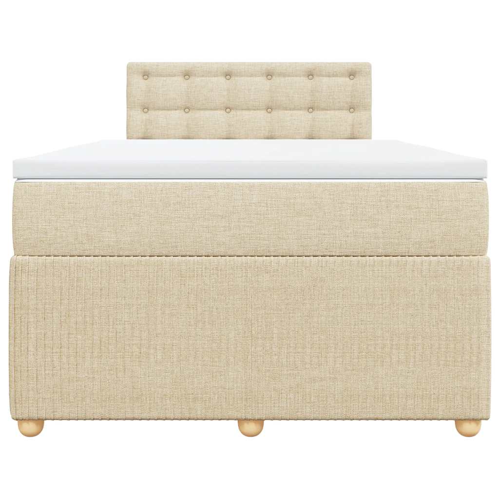 Boxspringbett mit Matratze Creme 120x200 cm Stoff