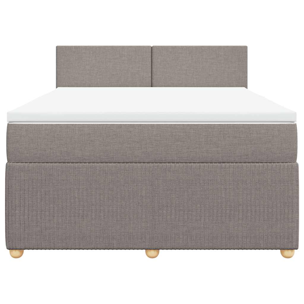 Boxspringbett mit Matratze Taupe 140x190 cm Stoff