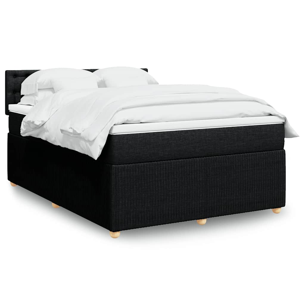Boxspringbett mit Matratze Schwarz 140x190 cm Stoff