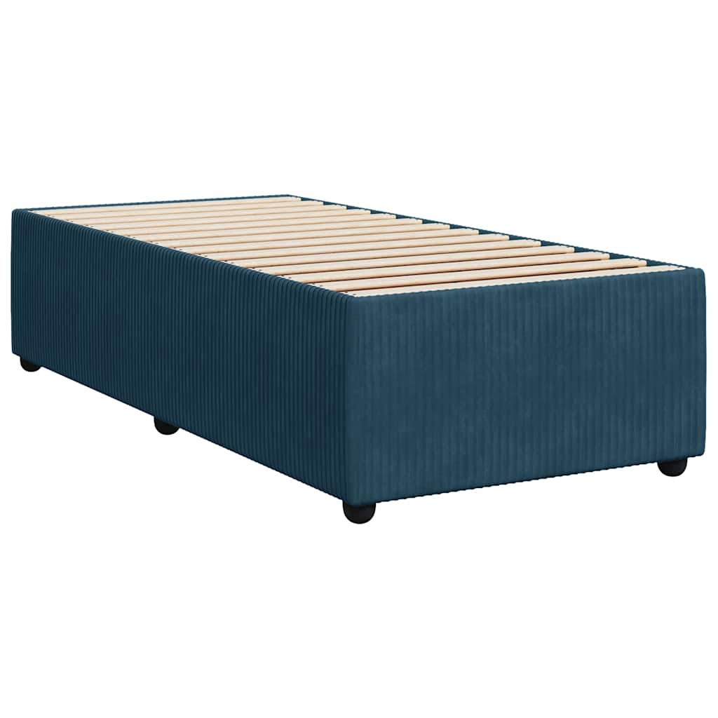 Boxspringbett mit Matratze Blau 100x200 cm Samt