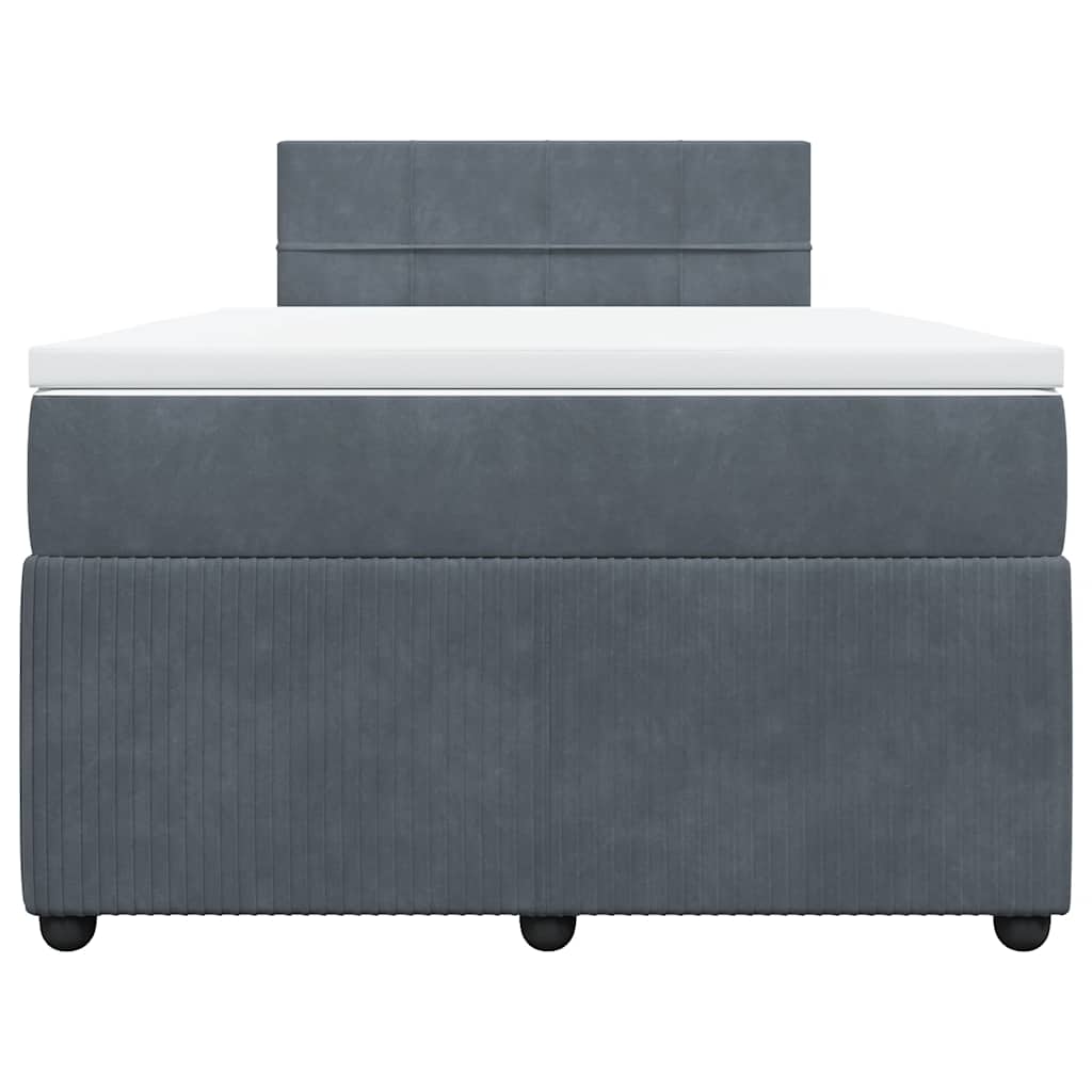 Boxspringbett mit Matratze Dunkelgrau 120x190 cm Samt